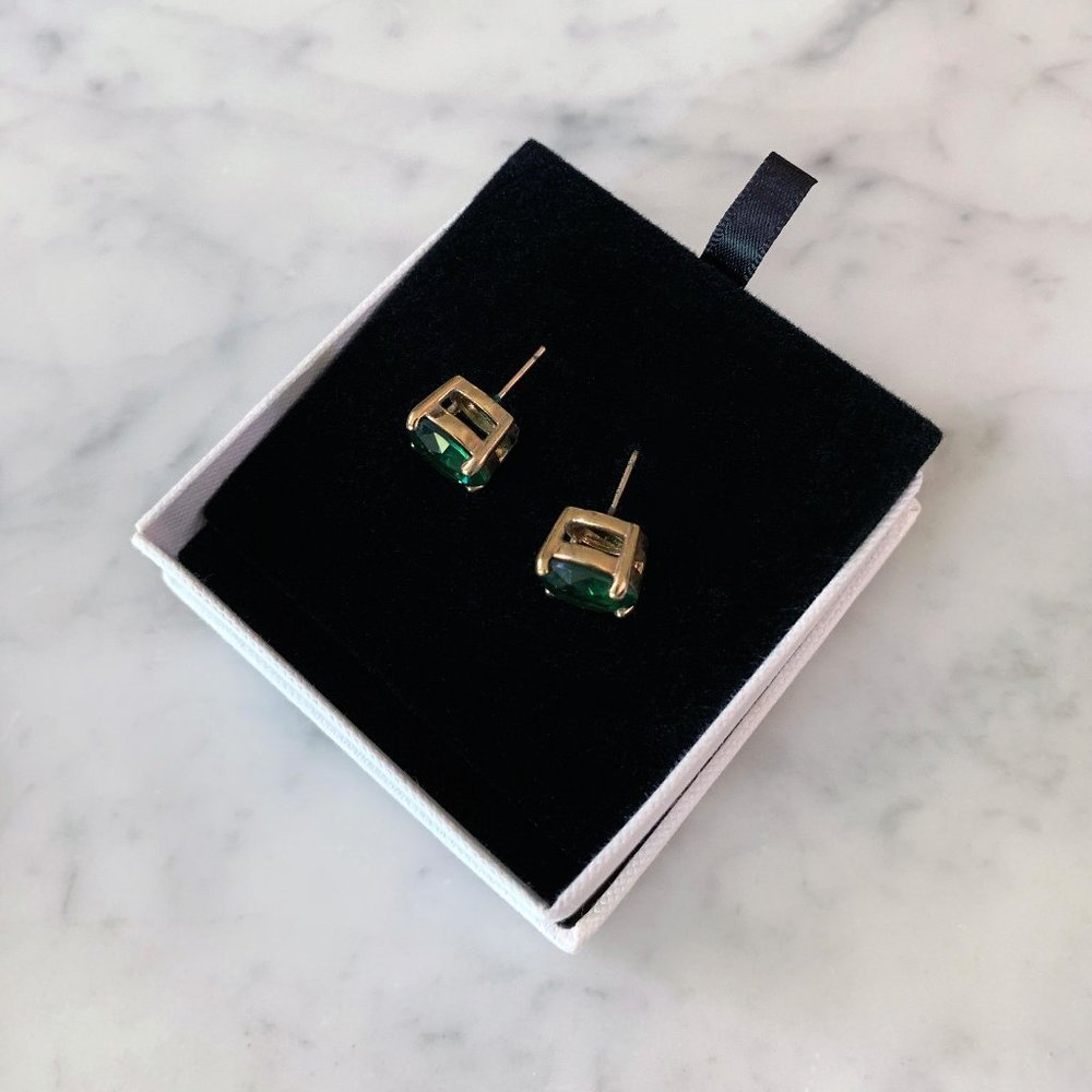 Kate Spade Round Cut Earrings, Emerald Green